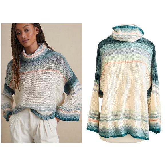 Anthropologie Ombre Cowl Neck Sweater Small - Picture 1 of 12
